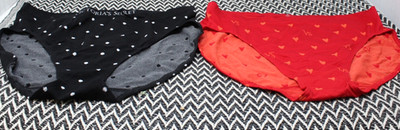 2X VICTORIA'S SECRET HIGH LEG BRIEF L BLACK WHITE POLKADOT & RED VS w/HEARTs NWT