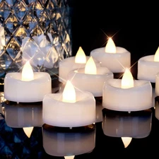 Flameless Candles, 24Pack Timer Fake Candle, LED Tea Light Candles, Battery O...