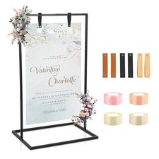 50" H Wedding Welcome Sign Stand with Anti-Rust Coating, 50 30 20in Black
