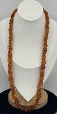 Vintage Natural Baltic Amber Necklace Cognac Nugget Beads 46g 66cm