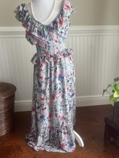 astr the label dress Silk Floral Size S Long Length Lined Ruffles