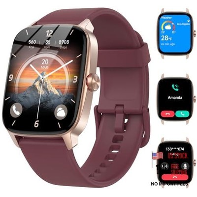 Smart Watches for Women Men with Bluetooth Call & AI Voice, 1.85'' HD Fitness