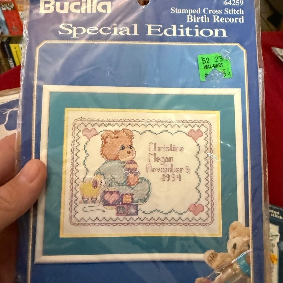 CROSS STITCH Bucilla Jiffy pattern LOT wall decor blanket bears Noah’s ark  - Image 3 of 4