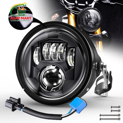 LEDUR 7Inch LED Round Motorcycle C2 7In HI/LOW Headlight, Black 