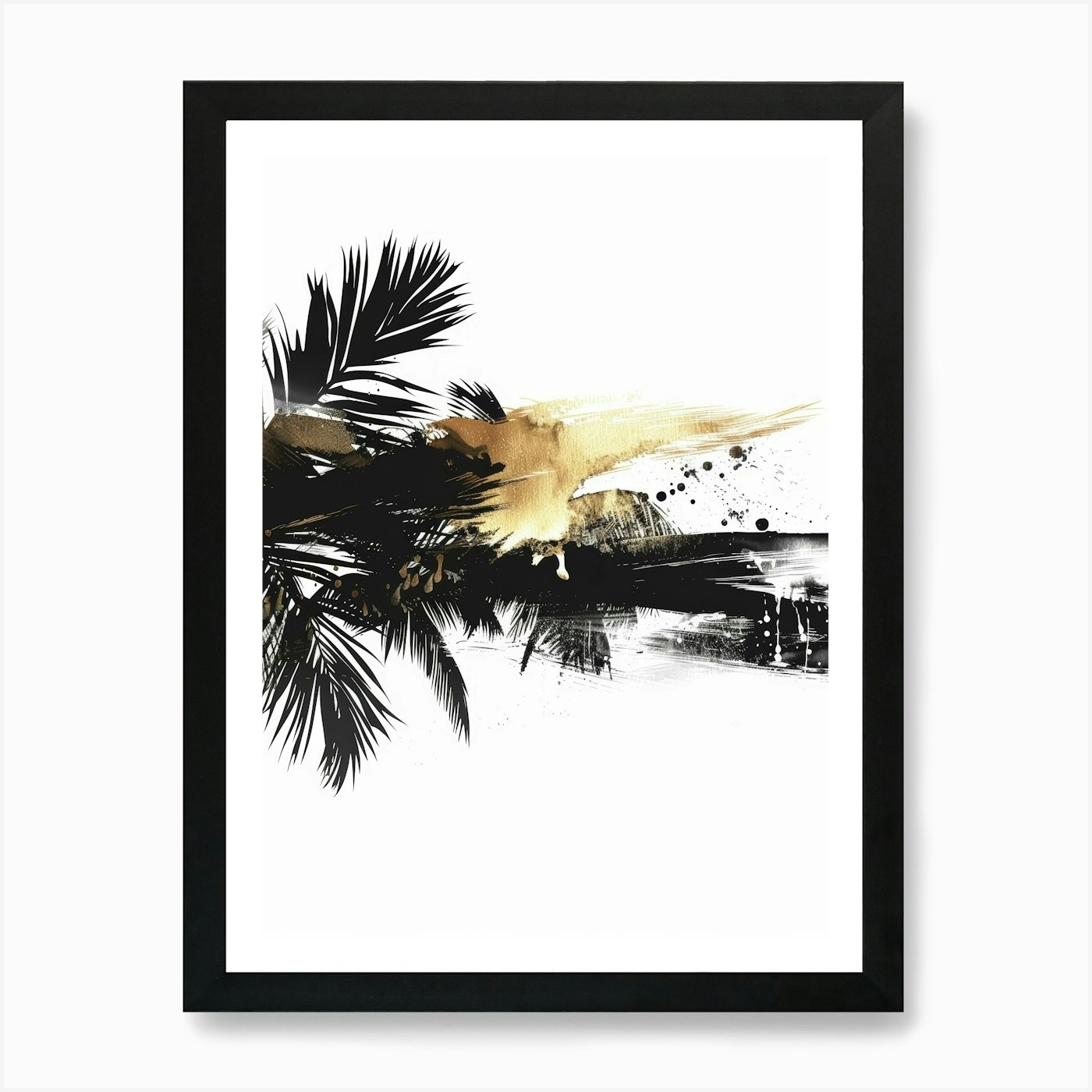 Tropical Palm Tree Framed Canvas Art Print for Wall Decor  