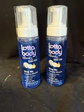 2 Bottles Lotta Body Coconut Shea Oils Wrap Me Foaming Hair Mousse 7 Fl oz