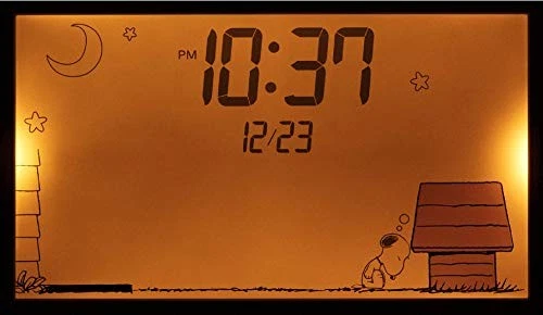 RHYTHM Peanuts Snoopy Digital Clock Alarm Calendar Desk White Funny Anime Action - Image 3 of 4