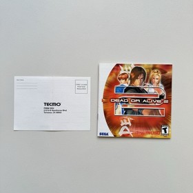 Sega Dreamcast Dead or Alive 2 Game with Manual [Tested and Works] Tecmo, 2000