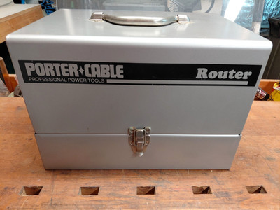 Vintage PORTER CABLE Professional Power Tools Metal Case Tool Storage Box