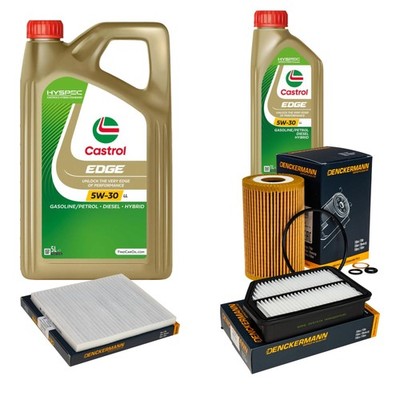 Inspektionspaket Castrol EDGE Titanium 5W-30 LL 6L für Hyundai i40 CW 1.7