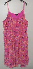Torrid Women Pink Floral Multi Color Lined Elastic Waist Sleeveless Dress Size 4