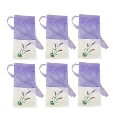 6 Pcs Hand Embroidered Lavender Sachet Bag Dried Flower Drawstring