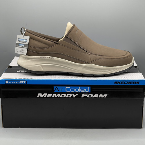 Scarpe Skechers Uomo 12 Relaxed Fit Pelle Marrone Slip-On Equalizzatore 5.0 232517 - Foto 1 di 15