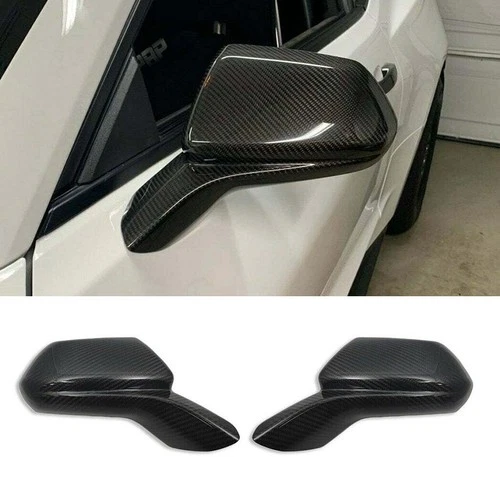 Mirror Cover Caps Overlay For Chevy Camaro SS RS ZL1 2016-2022 Real Carbon Fiber