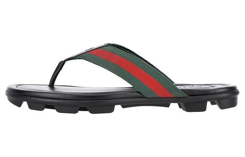 Gucci Leather Web Thong 'Black' 429362 H91A0 8480