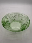Vintage Indiana Glass #610 Pyramid Green Uranium Glass Berry Bowl
