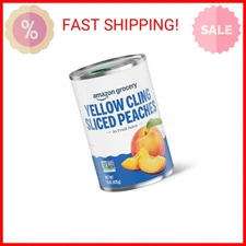 Amazon Grocery, Yellow Cling Sliced Peaches, 15 Oz (Previously Amazon Fresh, Pac
