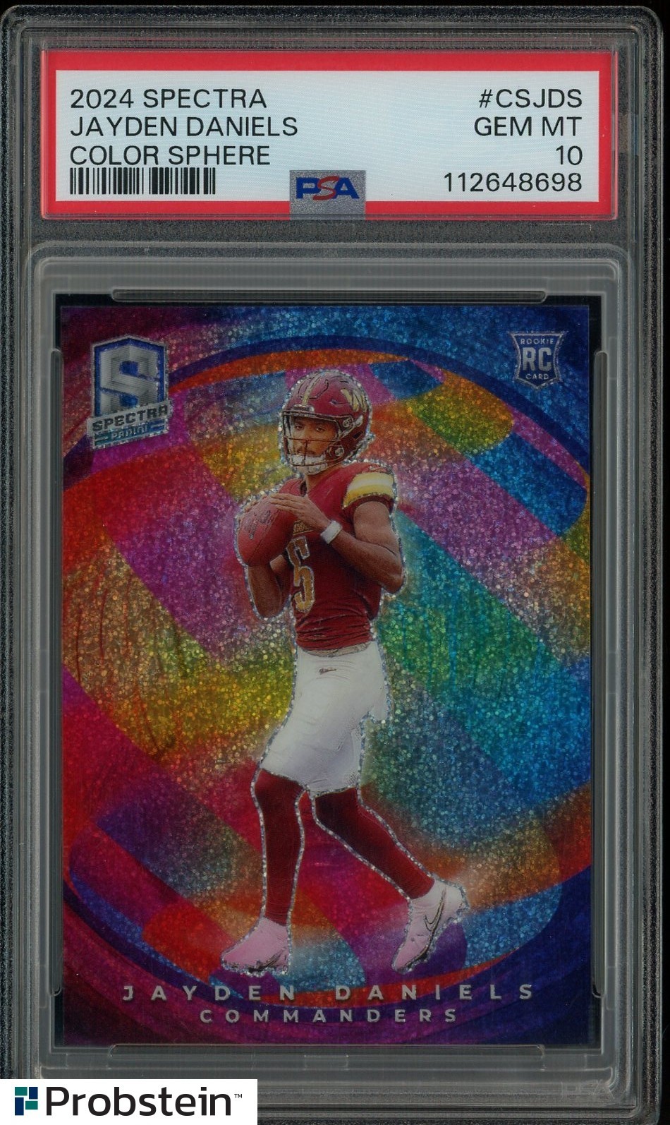 2024 Spectra Color Sphere Jayden Daniels Commanders RC Rookie PSA 10 GEM MINT