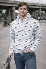 Y2K Aeropostale Aero 87 Hoodie Mens M All Over Logo Lightweight Mall