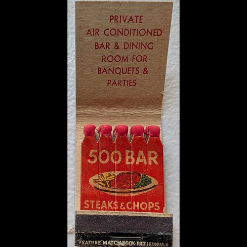 Feature Matchbook Full Book 500 Bar, Detroit MI