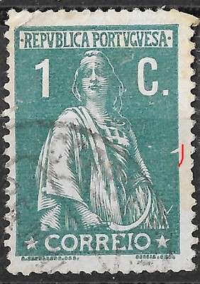 PORTUGAL 1912 1C ceres. Esmalte  Cliche XXX- Used faults