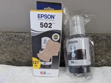 Genuine Epson 502 x2 Black 127 ml EcoTank Ink Bottle Exp 2027 2028 NEW SEALED