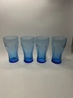 Set of 4 Coca Cola Cobalt Blue 6" Tall Drinking Glasses McDonalds Promo Vintage