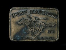 UA07108 VINTAGE 1970s PONY EXPRESS OVERLAND MAIL COMPANY BELT BUCKLE