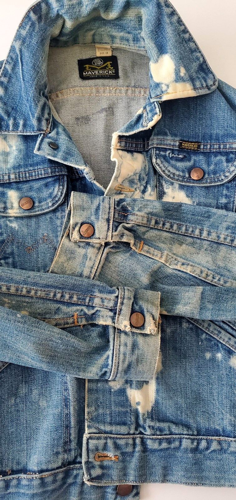 Vintage Maverick Blue Bell Wrangler Distressed Blue Denim Je