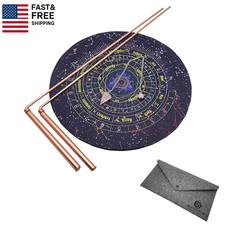 Copper Dowsing Rods Kit - Witching Rods/2Pcs  Dowsing Pendulum  Divination Ma