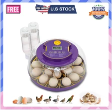 18 Egg Incubator with Auto Turning Temp Humidity Control for Chicken Duck Quail