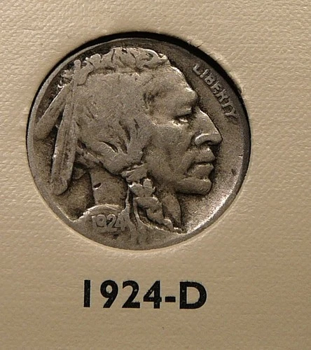 1924-D  Buffalo Nickel - Very Good / Very Good +  (S5)