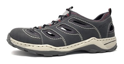 Rieker  Herrenschuhe Slipper Grau Freizeit