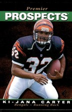 1995 UD SP Premier Prospects #1 Ki-Jana Carter Rookie RC Bengals football card. rookie card picture