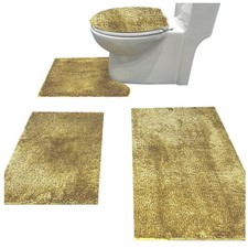 Luxury Chenille Bath Rug Set - Golden