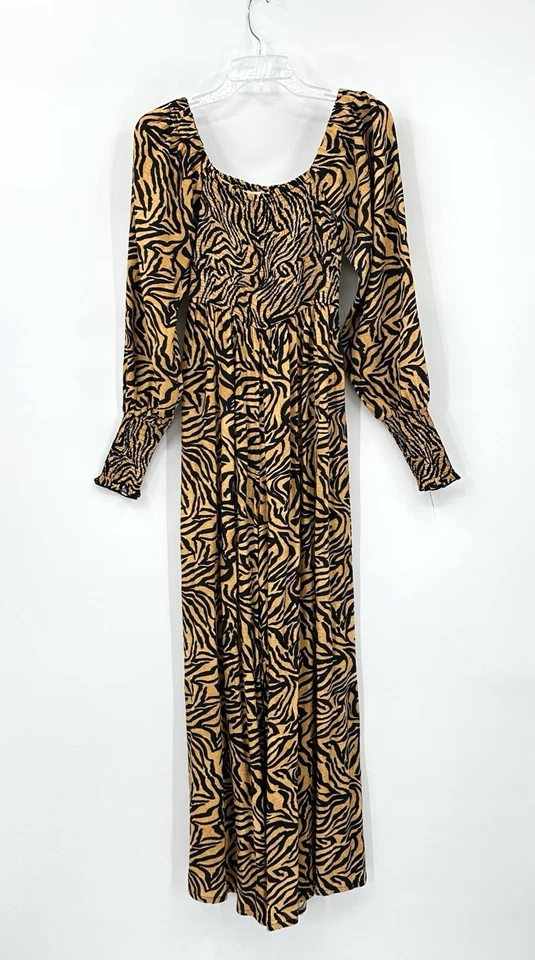 KACHEL BY ANTHROPOLOGIE Mono Tigre Calado Pierna Ancha Manga Larga Marrón 6 Foto 2 de 4