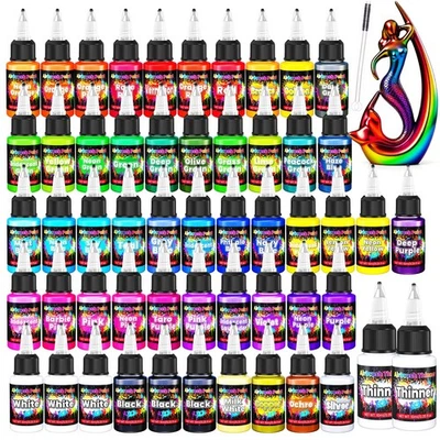 ERCORART Airbrush Paint - 54 Colors with 2 Airbrush Thinners, Ready to Spray Air Brush...