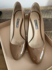 Prada Pointed Toe Pump Nude Patent Leather Women’s Size 8 Designer Shoes