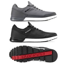 Stuburt Ace Casual Mens Spikeless Golf Shoes Waterproof Breathable Black Grey