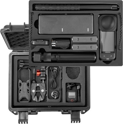 for Insta360 X5 Bundle Double Layers Large Organizer IP67 Travel Carrying Case