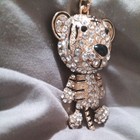 Tiger Rhinestone Keychain for Women/girls.KeyRing and lobster claw for keys/ bag — photo 5