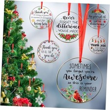  12 Pcs Acrylique Noël Merci Ornement Vrac Employé Appréciation Cadeaux 