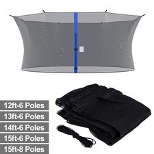 12ft-15ft Round Trampoline Enclosure Safety Net Replacement for 6/8 Poles Fence