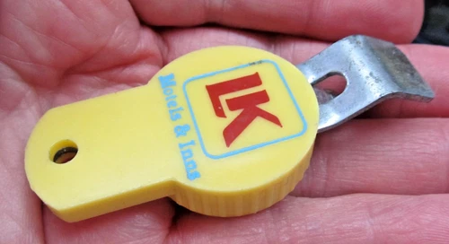 Vintage ~ LK Motel & Inns Logo on Bottle Opener / Plastic Cap ~ Beer / Soda