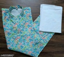 Kids Chikankari Kurta Pajama Set  Printed Embroidered Cotton Indian Wedding Wear