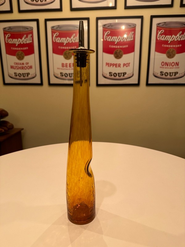 Hand-Blown Crackle Art Glass Olive Oil Dispenser – Lake Superior Art Glass