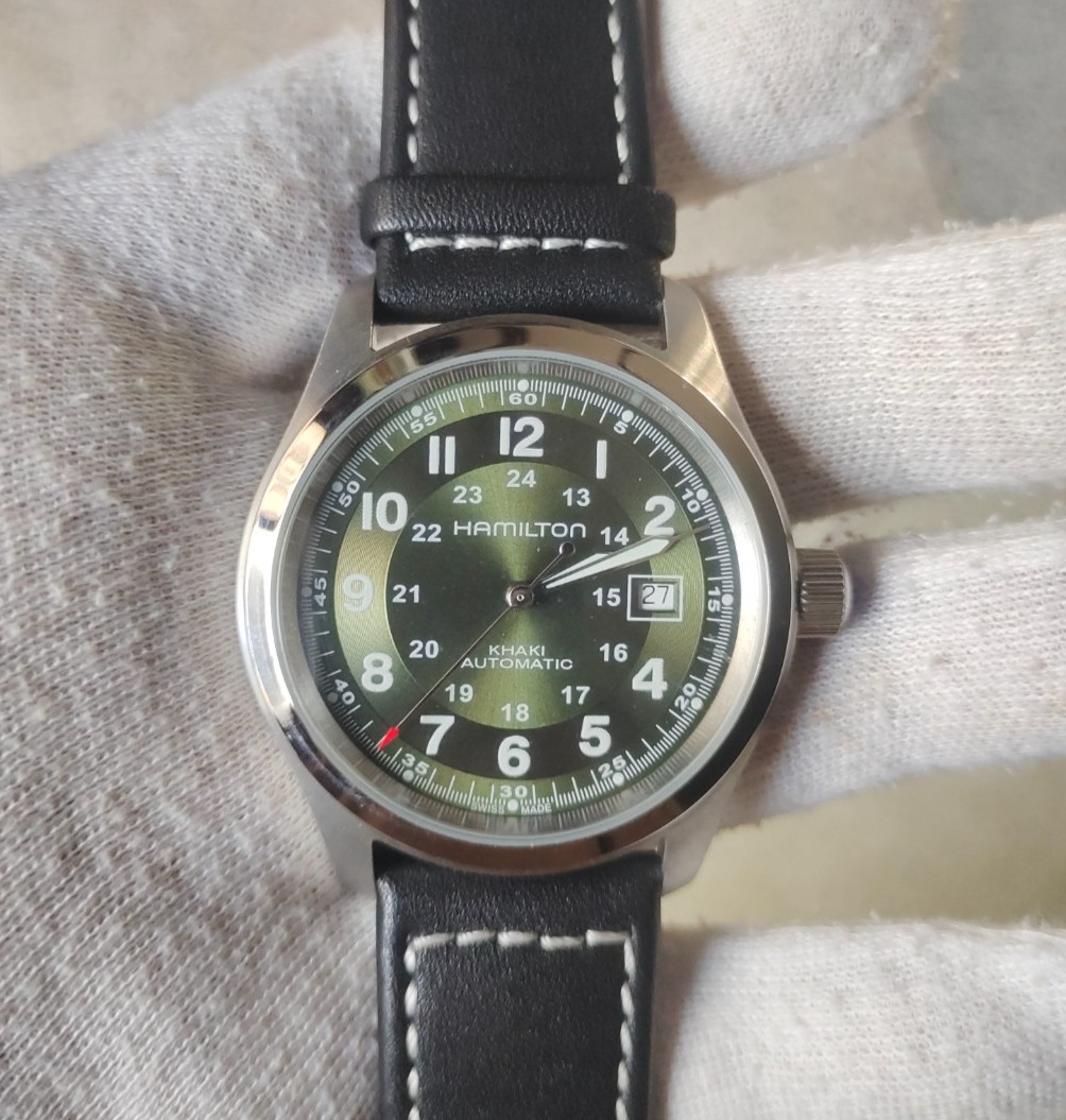 Hamilton Khaki Field MOD Green Dial Automatic Men's Watch custom