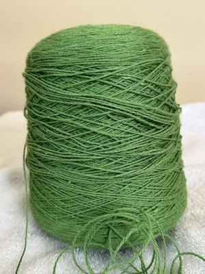 NICE Spool Cone Peru #3 Huarizo Alpaca Silk Yarn 2lb 3oz 1000gr Green 2039 E