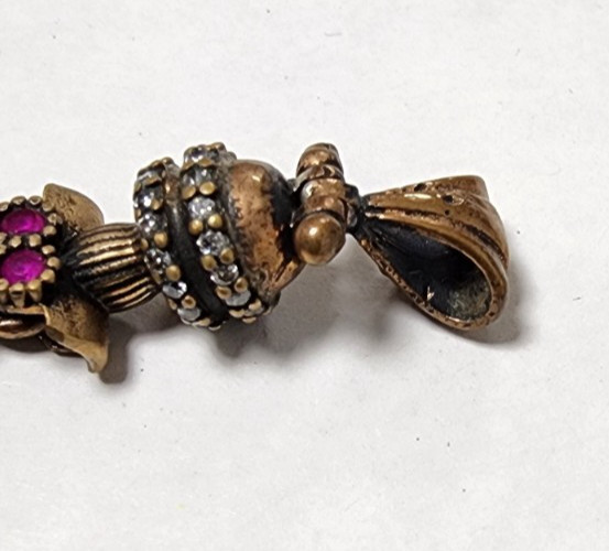 Sterling Silver Ruby, Emerald, & CZ Dangle Neckla… - image 3