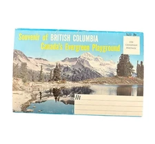 British Columbia Canada's Evergreen Playground Postcard Folder Book 12 Vintage